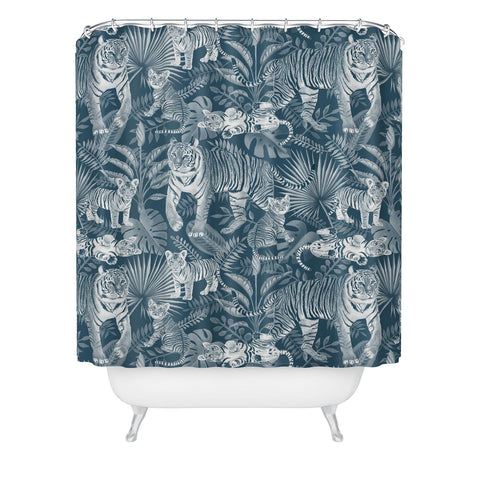 Julia Madoka Family of Tigers Monochrome Shower Curtain