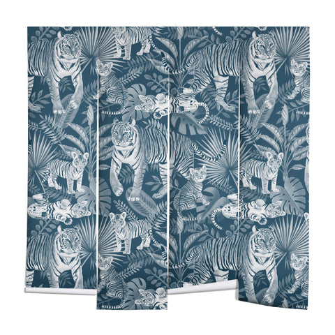 Julia Madoka Family of Tigers Monochrome Wall Mural