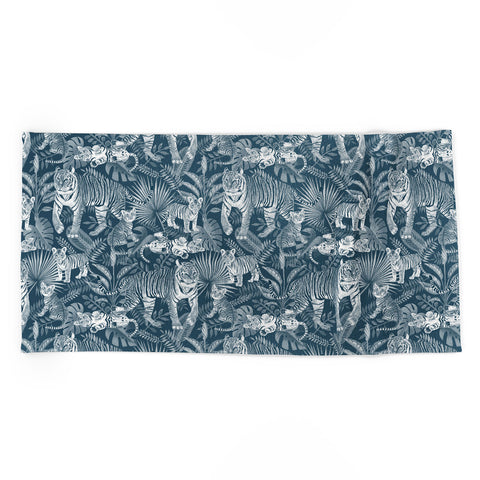 Julia Madoka Family of Tigers Monochrome Beach Towel
