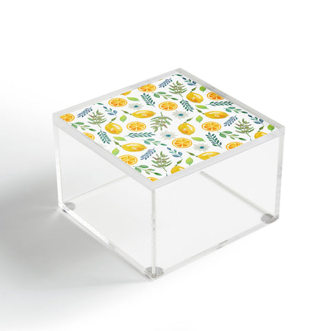 Julia Madoka Watercolor Lemons and Olives Acrylic Box