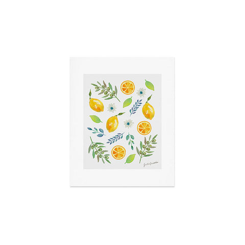 Julia Madoka Watercolor Lemons and Olives Art Print