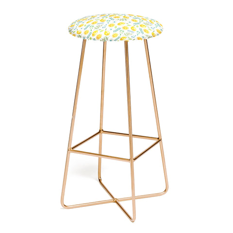 Julia Madoka Watercolor Lemons and Olives Bar Stool