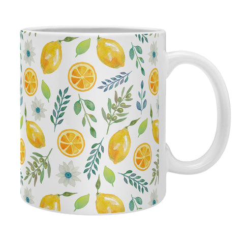 Julia Madoka Watercolor Lemons and Olives Coffee Mug