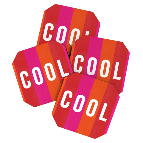 Julia Walck Cool Type on Warm Colors Coaster Set