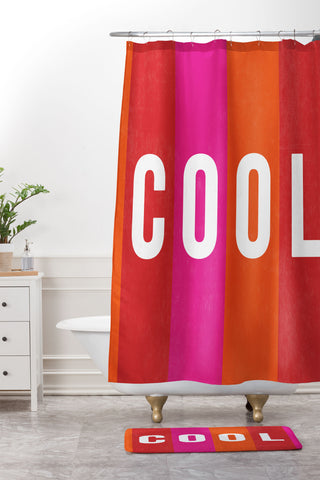 Julia Walck Cool Type on Warm Colors Shower Curtain And Mat