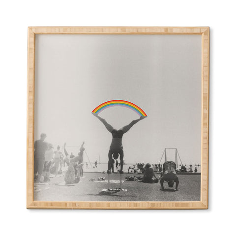 Julia Walck Straddle Rainbow Handstand Framed Wall Art