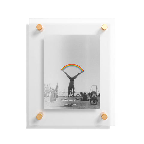 Julia Walck Straddle Rainbow Handstand Floating Acrylic Print