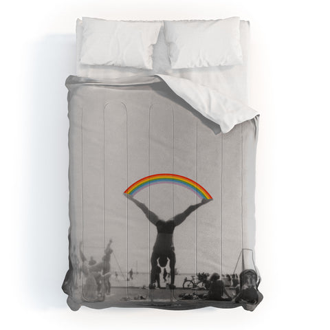 Julia Walck Straddle Rainbow Handstand Comforter