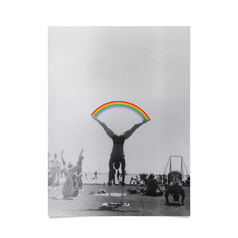 Julia Walck Straddle Rainbow Handstand Poster