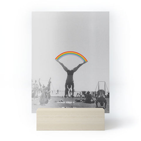 Julia Walck Straddle Rainbow Handstand Mini Art Print