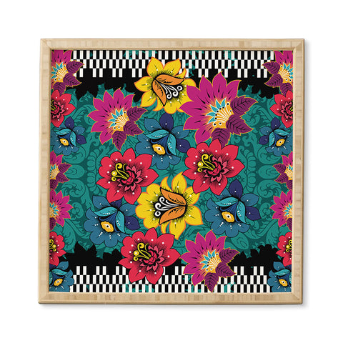 Juliana Curi Black Graphic Flower Framed Wall Art