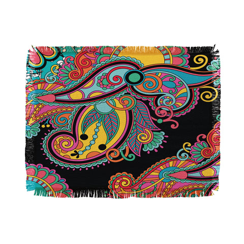 Juliana Curi Black India Throw Blanket