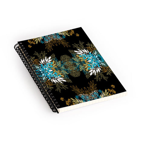 Juliana Curi Black Leaves Spiral Notebook