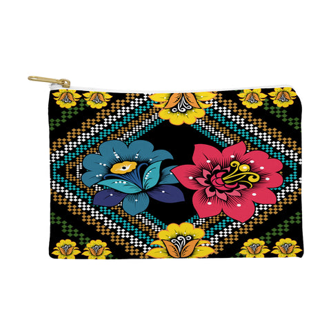 Juliana Curi Black More Flower Pouch