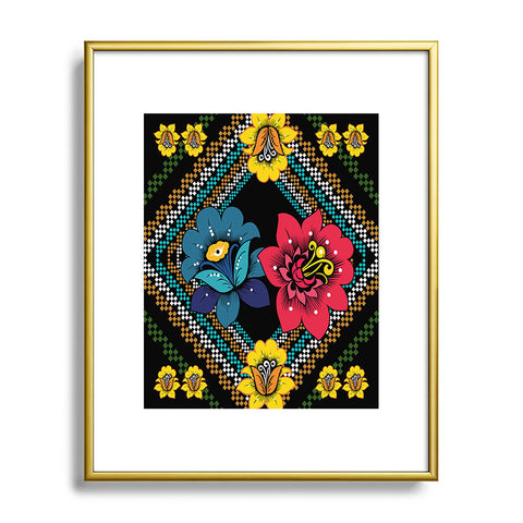 Juliana Curi Black More Flower Metal Framed Art Print