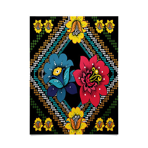Juliana Curi Black More Flower Poster