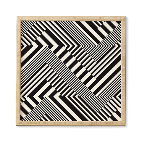 Juliana Curi Blackwhite Stripes Framed Wall Art