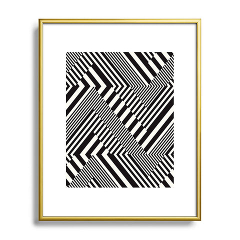 Juliana Curi Blackwhite Stripes Metal Framed Art Print