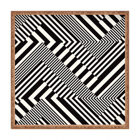Juliana Curi Blackwhite Stripes Square Tray