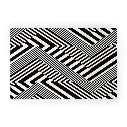 Juliana Curi Blackwhite Stripes Welcome Mat