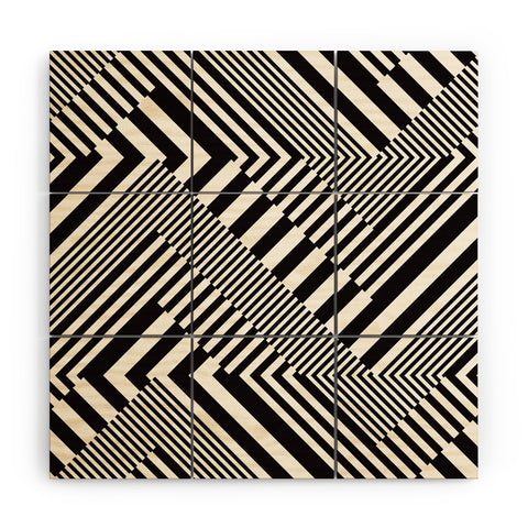 Juliana Curi Blackwhite Stripes Wood Wall Mural