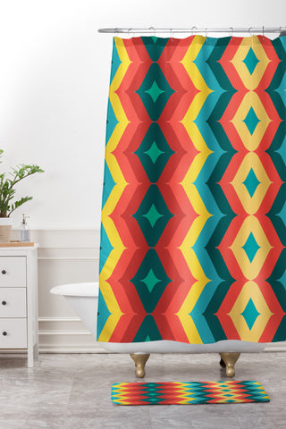 Juliana Curi Chevron 4 Shower Curtain And Mat