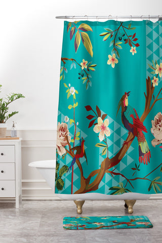 Juliana Curi Chinese Bird Shower Curtain And Mat
