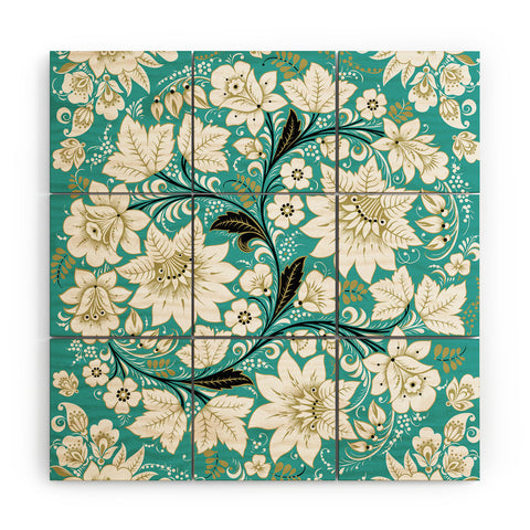 Juliana Curi Classic Turquoise Wood Wall Mural