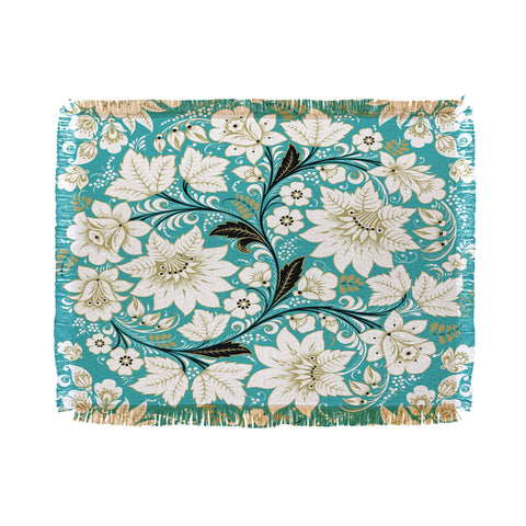 Juliana Curi Classic Turquoise Throw Blanket