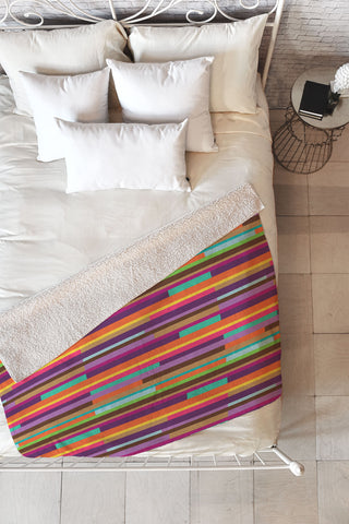 Juliana Curi Color Stripes Fleece Throw Blanket
