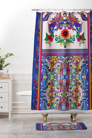 Juliana Curi Embroided Shower Curtain And Mat