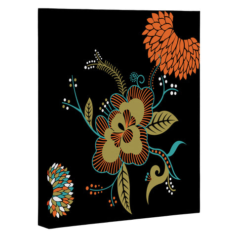 Juliana Curi Flower Black Art Canvas