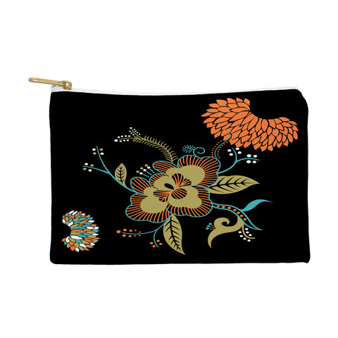 Juliana Curi Flower Black Pouch