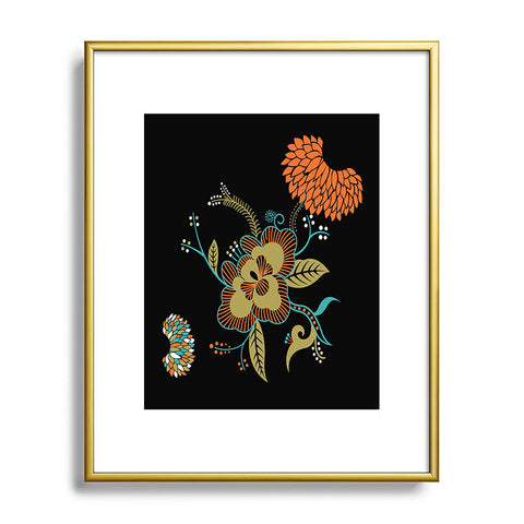 Juliana Curi Flower Black Metal Framed Art Print