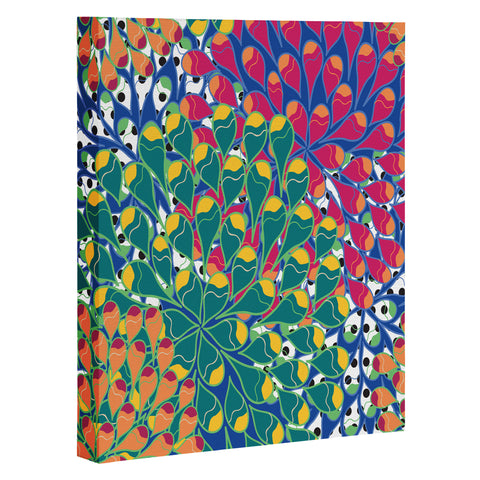 Juliana Curi Flower Dots 2 Art Canvas