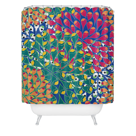 Juliana Curi Flower Dots 2 Shower Curtain
