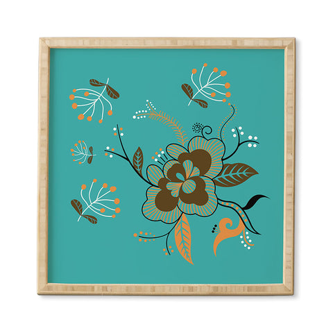 Juliana Curi Flower Turquesa Framed Wall Art