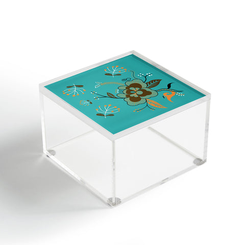 Juliana Curi Flower Turquesa Acrylic Box