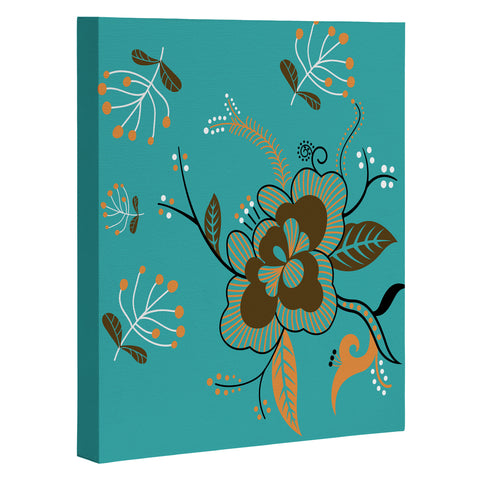 Juliana Curi Flower Turquesa Art Canvas