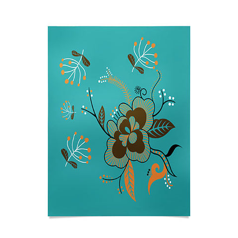 Juliana Curi Flower Turquesa Poster