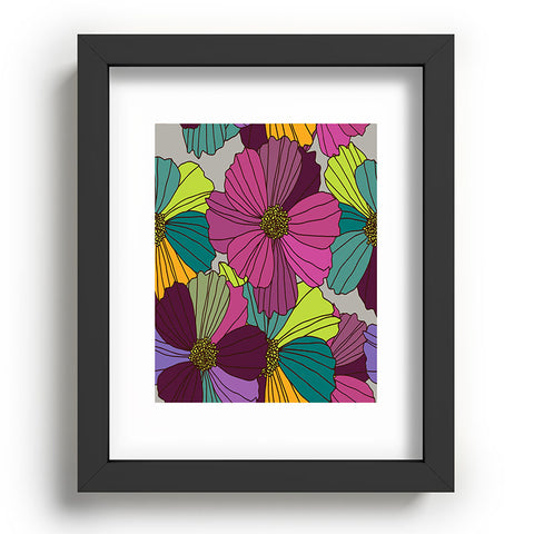 Juliana Curi Gray Flower Recessed Framing Rectangle