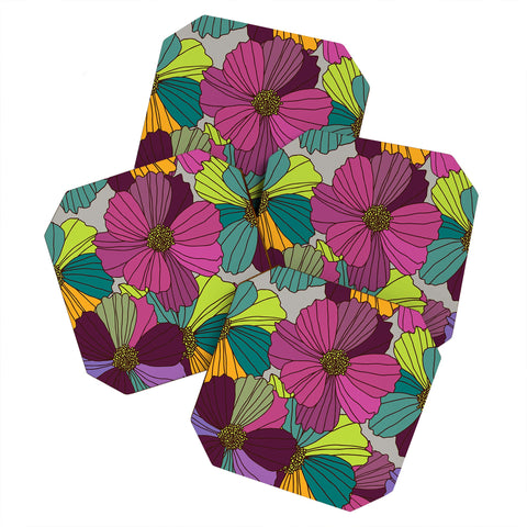 Juliana Curi Gray Flower Coaster Set