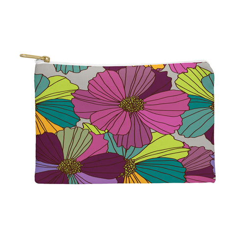 Juliana Curi Gray Flower Pouch