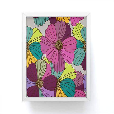 Juliana Curi Gray Flower Framed Mini Art Print