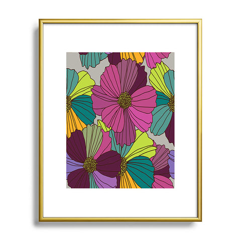 Juliana Curi Gray Flower Metal Framed Art Print