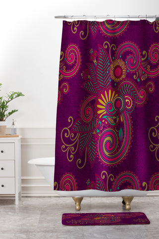 Juliana Curi India 1 Shower Curtain And Mat