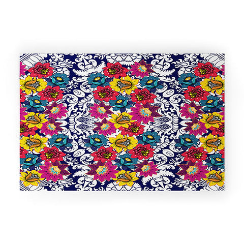 Juliana Curi Klein Blue Flower Welcome Mat