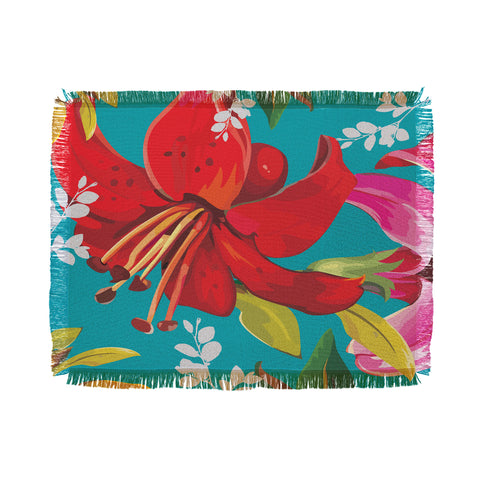 Juliana Curi Mix Flower 1 Throw Blanket