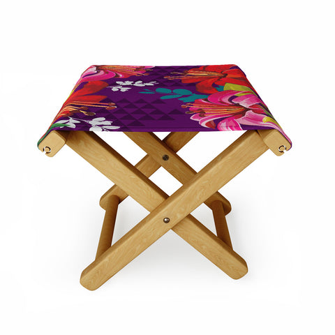 Juliana Curi Mix Flower 3 Folding Stool