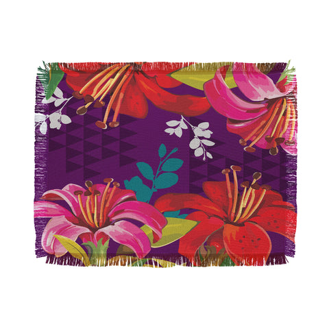 Juliana Curi Mix Flower 3 Throw Blanket